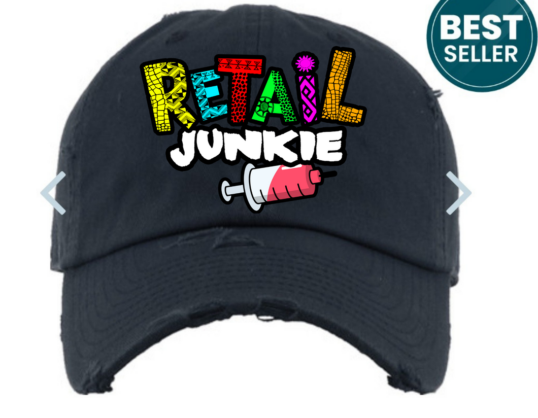 Black ripped dad hat