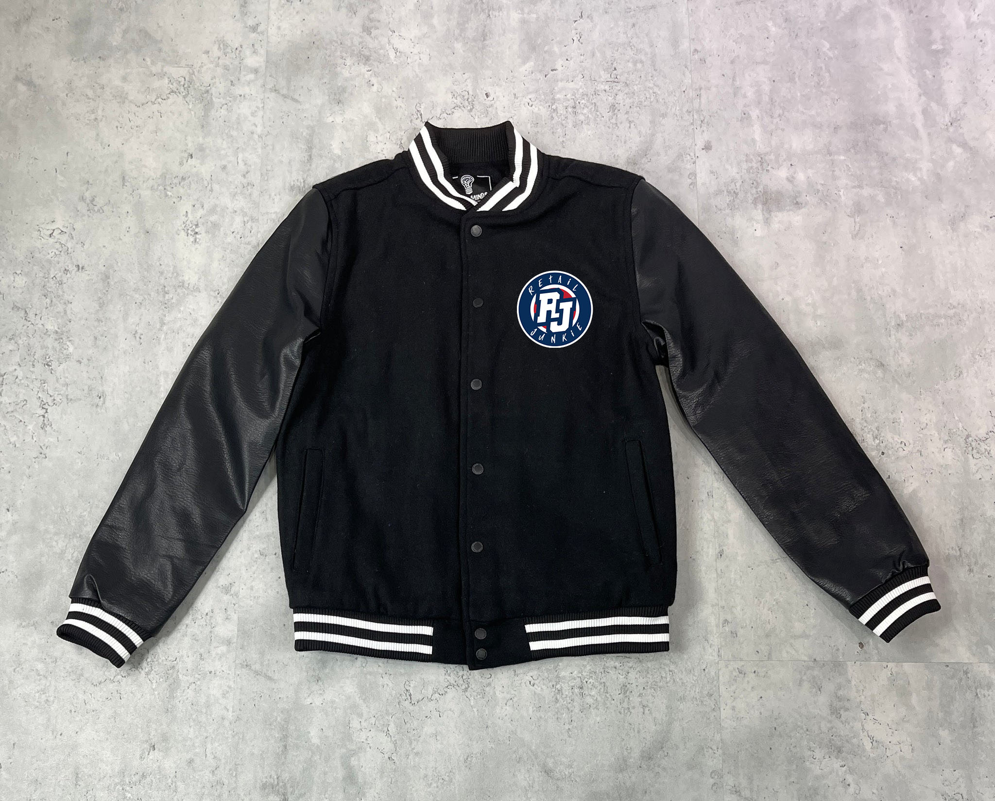 Designer Junkie Varsity Jacket ( Black )